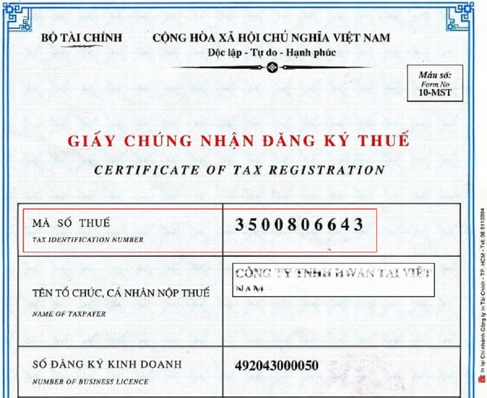 Mẫu giấy đăng kí mã số thuế cần có bố cục rõ ràng